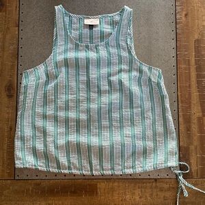 Striped seersucker tank